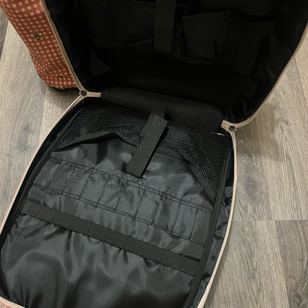 Pink Gingham Backpack With Floral Pattern - image 5